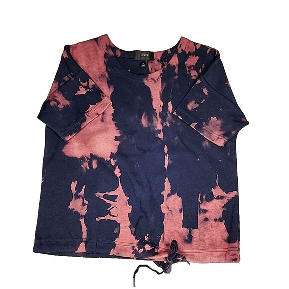 j crew tie die top blouse tunic Black and Orange Workout top Women's Size XS - Picture 1 of 7